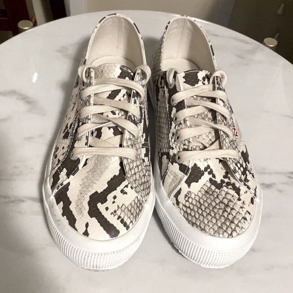 NWOT Superga Faux Grey Snakeskin Sneakers 2750 - Picture 5 of 10